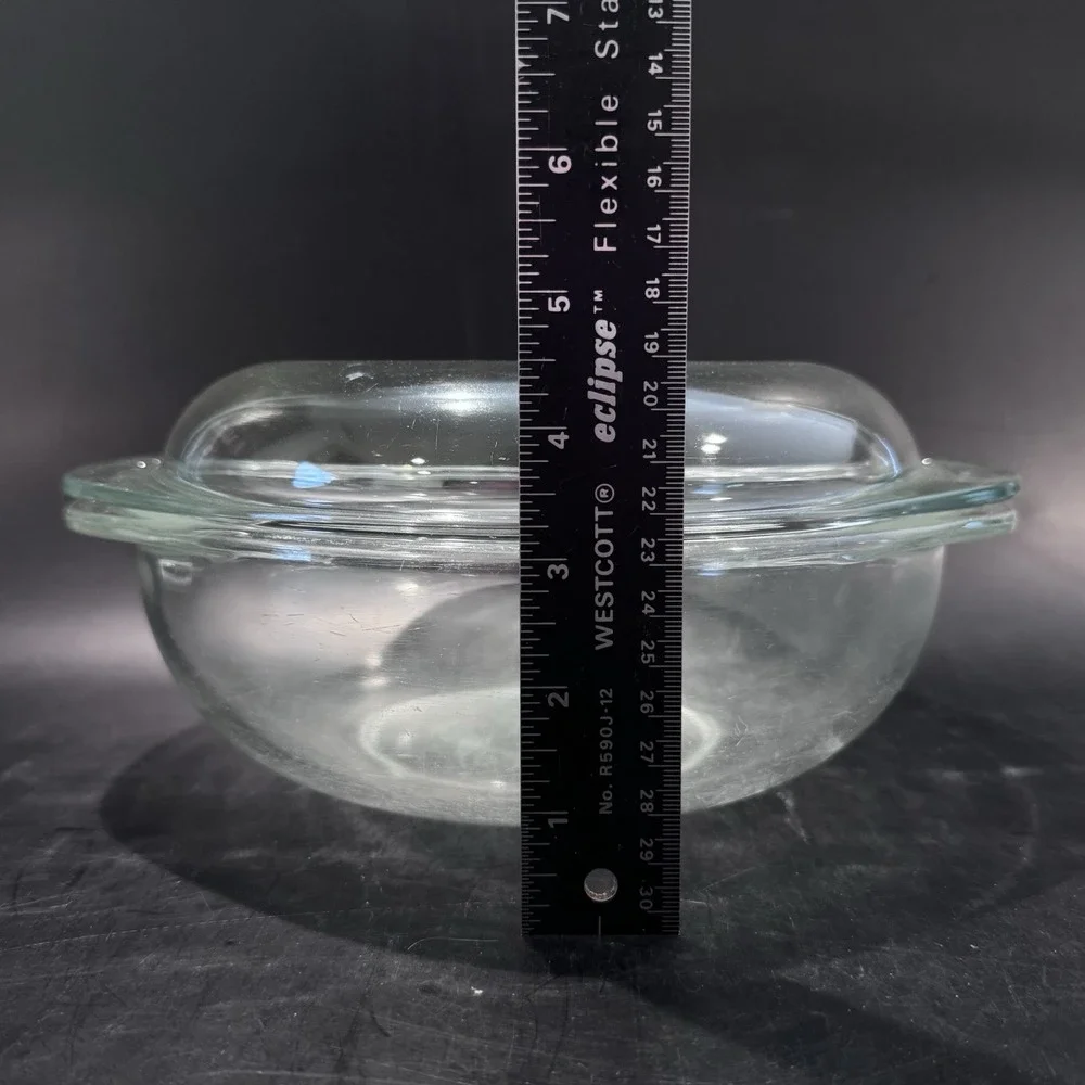 Vintage PYREX Clear Glass 2QT Covered Casserole Dish USA
